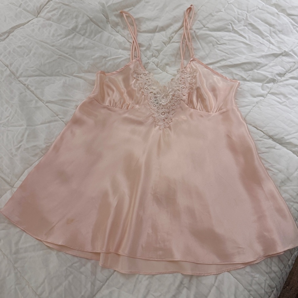 Cinema Etoile Pale Pink Babydoll Slip Dress Medium